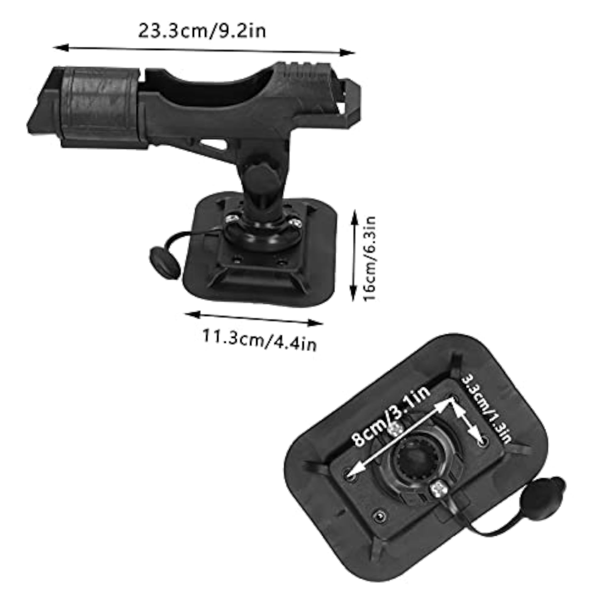 360 Degree Adjustable Kayak Fishing Pole Holder