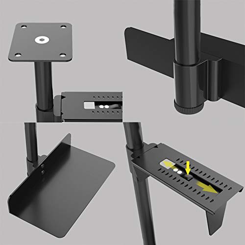 Soporte metálico para CPU de PC con pintura, montaje bajo escritorio con rotación 360° y capacidad regulable, negro miniatura 3