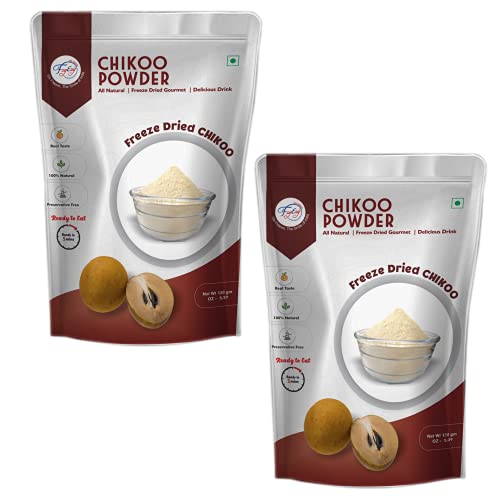 FZYEZY Natural Freeze Dried Chikoo Powder for Kids and Adults|Camping Vegan snacks dried fruit Powder|Survival food|freeze-dried Sapota Powder|Pantry groceries dehydrated Powder|150gm Pack of 2|300gm FZYEZY Natural Freeze Dried Chikoo Powder for Kids and Adults|Camping Vegan snacks dried fruit Powder|Survival food|freeze-dried Sapota Powder|Pantry groceries dehydrated Powder|150gm Pack of 2|300gm