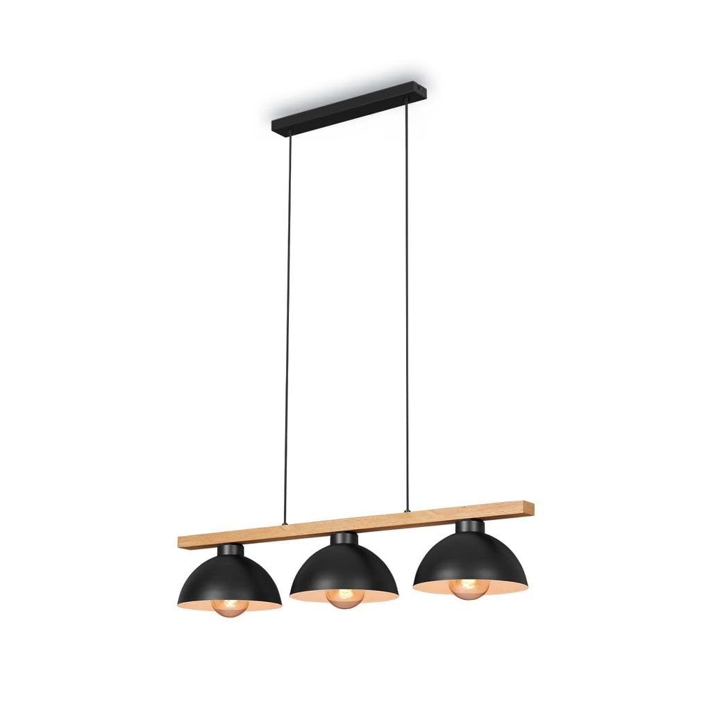 BRILONER Leuchten 4046-035 - Lampada a sospensione vintage, 3 x E27, max. 40 Watt, in metallo e legno, 980 x 250 x 1035 mm (L x P x A)