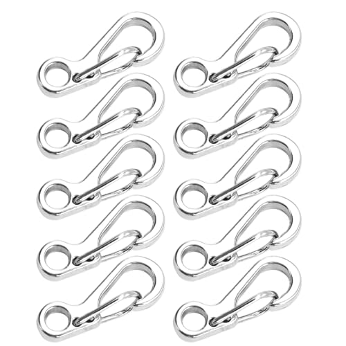 Illkjasfc 10 unidades pequeños mosquetones clips resorte mosquetón aleación de aluminio hebillas colgantes llaveros mochilas mosquetón