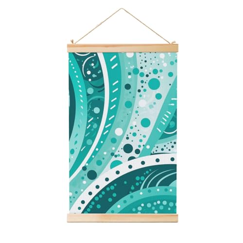 Style vintage élégant pour cette toile grand format avec cintre en bois chic