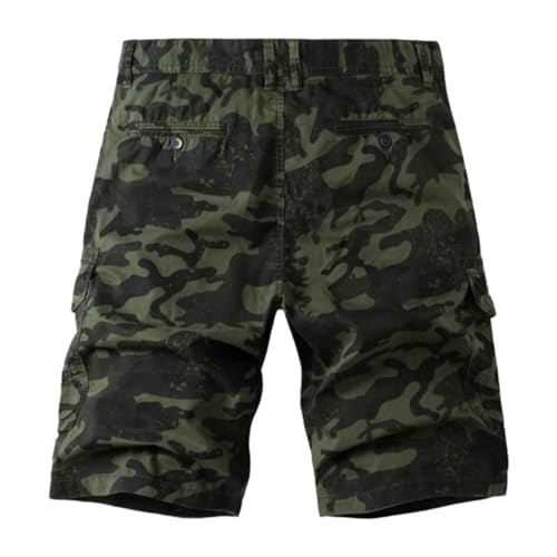 Short cargo 3/4 homme grande taille vert multi-poches - 3