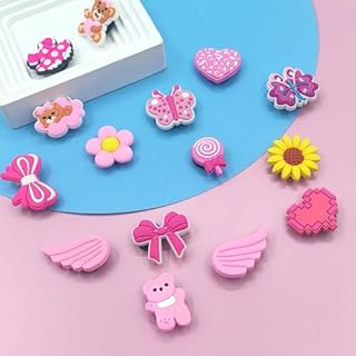 Fannoday 30pcs Charms for Bogg Bag - Cute DIY Beach Accessories for Women & Girls (Pink Charms, 30)