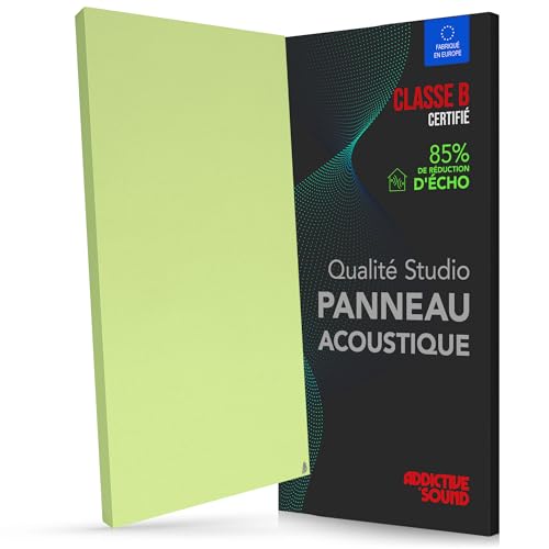 Addictive Sound Panneau Acoustique Mural Premium, panneau acoustique qualité studio avec laine acoustique, Classe B d'absorption, fabriqué dans l'UE, kit...