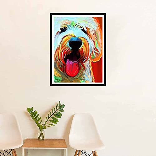 SKRYUIE 5D Dog Diamond Painting Kits - DIY Diamond Art Kits for Adults Animals, Full Round Drill - Crystal Cross Stitch - Adults Craft for Wall & Office Decor - 30x40cm (12\"x16\")