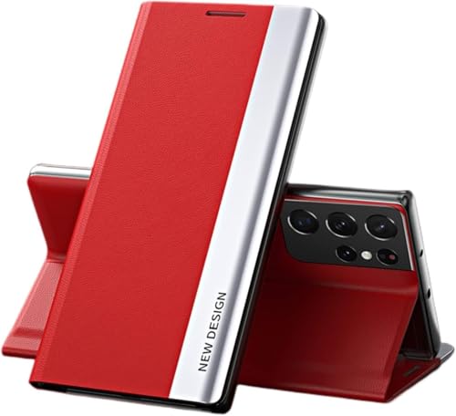 Étui de téléphone à rabat Note9 rouge pour éviter les rayures