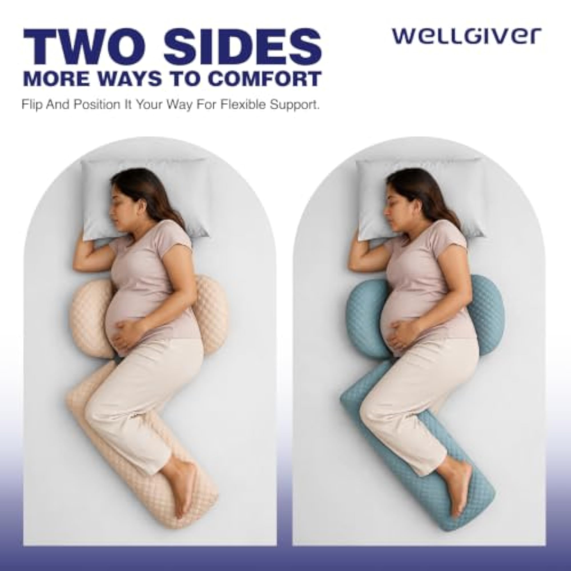 Maternity Pillow Bundle, Peach Pink & Sky Blue