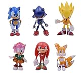 Pantyshka Sonic the Hedgehog Action Figures – Set of 6 Sonic Party Favors Cake Toppers – Premium Non