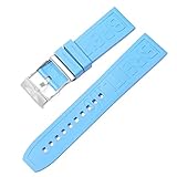 Tamaño: 22 mm, 24 mm MODBAND Para Breitling Navitimer Avenger Pin Hebilla Correas de reloj de silicona Correa de reloj 22mm 24mm Correa colorida, 24mm, Agate