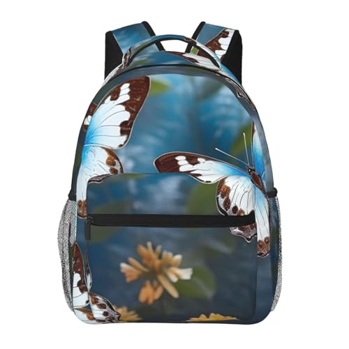 Mochila de viaje para portátil con mariposas bolsa escolar informal para mujer