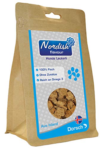 Nordish flavour Hunde Leckerlis aus Dorsch - aus 100% isländischem Fisch - Zuckerfrei - Getreidefrei - 1x80g Tüte Cover