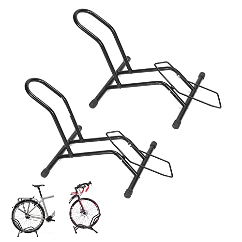 Herrselsam Professional Porte-vélos autoportants, Lot de 2 Râtelier à vélo au sol 16 à 29 pouces, Convient pour toutes les roues avant ou arrière, Idéal pour Votre Garage