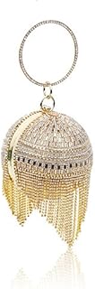 Ladies Ball Shape Diamante Evening Clutch Bag Womens Bridal Prom Wedding Party With Crystal Tassels Handbag