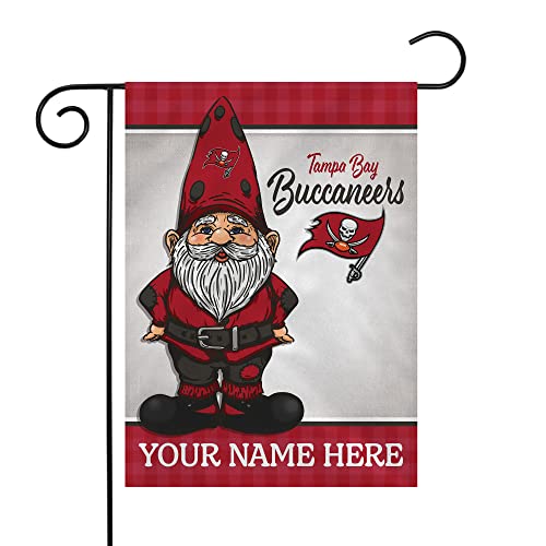 Rico Industries NFL Football Tampa Bay Buccaneers Gnome Spring Personalized Garden Flag