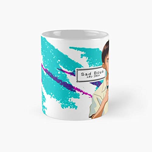 Sad Shinji - Coffee Cup For Son, Husband, Boyfriend
