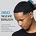 360 Curved Wave Brush For Men & Beard - Medium Hard Palm Wave Hair Brushes Wave Styler Great for Wolfing - Made with Beech Mix Boar & Nylon Bristle Brush for Barbers & Daily Use Black Hair (Blue)