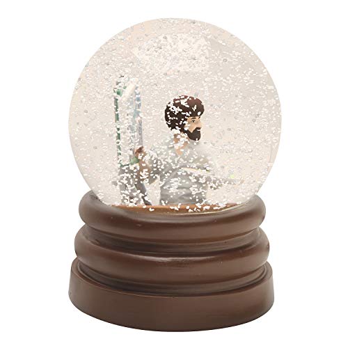 Surreal Entertainment Bob Ross Snow Globe Joy of Painting, Glass & Resin, 5.5 Inch