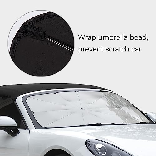 Zufoty Car Windshield Sun Shade, Nano 5-Layer Foldable Car Shade Umbrella, Universal Portable Windshield Cover Sun Shade, Car Interior Accessories for Front Window Heat Insulation Protection
