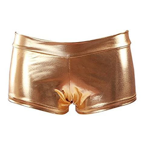 Tenchif Pantalones Cortos de Baile Metálicos para Mujer Cover