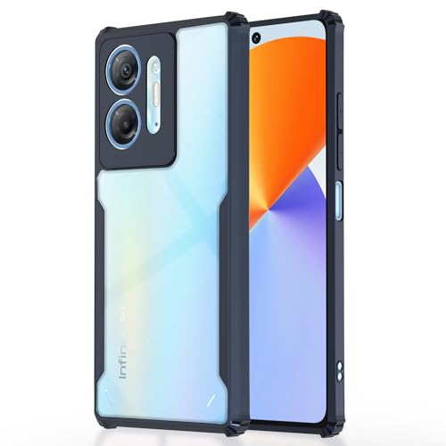 Image of Pikkme Infinix HOT 30 5G Back Cover | Crystal Clear Transparent Back | Ultra Hyrbid | Full Camera Protection | Raised Edge | Bumper Back Case (Blue)