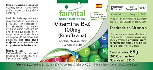 Vitamine B2 riboflavine 100mg tabletten - HOOG GEDOSEERD - VEGAN - 100 tabletten - Image 6