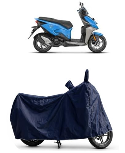 Image of Shield Heavy Duty Scooty Cover for Hero Xoom 110 | All-Season, Tear-Proof Fabric | with Side Mirror Pocket & Buckle Belt | Hero Xoom 110 Scooty Cover (Blue)