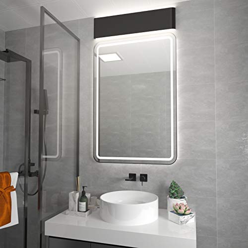 Image of Aipsun 24in Remote Control Dimmable Modern Black Vanity Light Fixtures Color Temperature Adjustable LED Bathroom Light Fixture