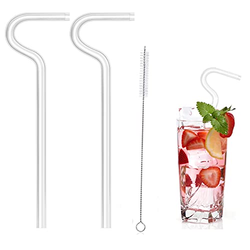 Gdbuviue Reusable Drinking Straws, Anti Wrinkle Straw 2 Pcs, No Wrinkle Straws, Side Sideways Straw Wrinkle Free, 2 Straws With A Straw Brush For Family Party Drink（9.5Inch） #TOP1