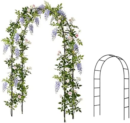 SCENDOR Iron Pergola Arbor Practical, 7.9 Feet High x 4.6 Feet Wide, Assemble Easily for Various Climbing Plant Wedding Garden Arch Bridal Party Decoration Wide Arbor