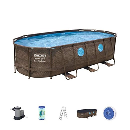 Bestway Power Steel Swim Vista Series Oval Suelo, Brown