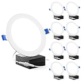 Sunco Lighting 8 Pack 6 Inch Slim LED Downlight with Junction Box, 14W=100W, 850 LM, Dimmable, 3000K Warm White, Recessed Jbox Fixture, IC Rated, Simple Retrofit Installation - ETL & Energy Star