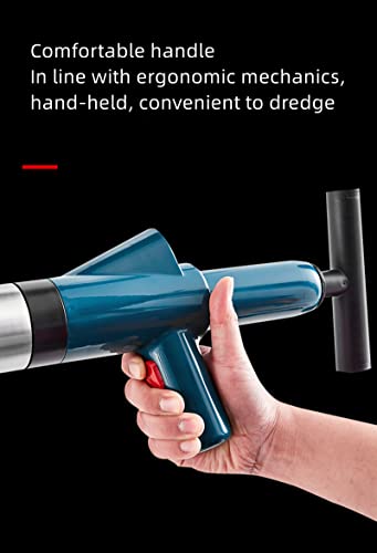Erinaik 5 in 1 Toilet Plunger Kit Manual Drain Plumb Plunger Power Plungers Set High Pressure Air Plunger for Toilet for Kitchen Bathrooms Drains Bathtubs (Blue) - Thumbnail 6