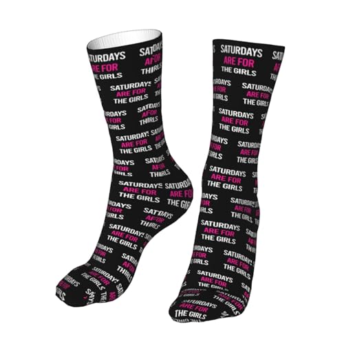 Saturdays are for the girls Casual Long Socks for Men's and Women's Winter Warm 16in2