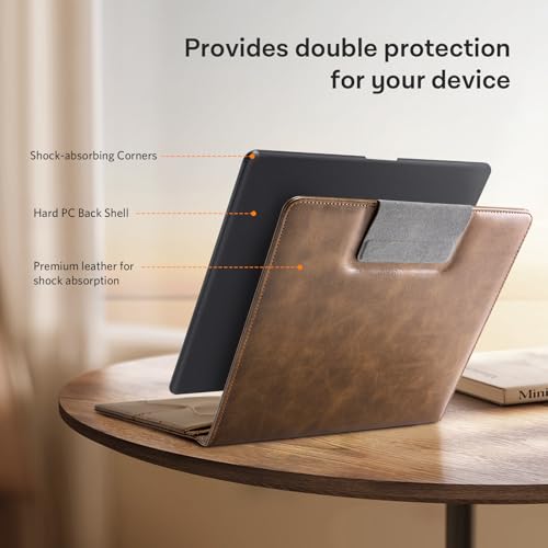 Image of CoBak Premium PU Leather Case for Kindle Scribe 10.2 inch, TouchPad D10, Boox Note Air 3, Folio Cover with Pen Holder, Auto Sleep /Wake, Card Slots & File Folders for Business, Not for Remarkable