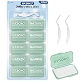 RAZOKO Orthodontic Wax for Braces Aligners Dental Wax Food Grade Orthodontic Wax Strips Precut Wax Dots