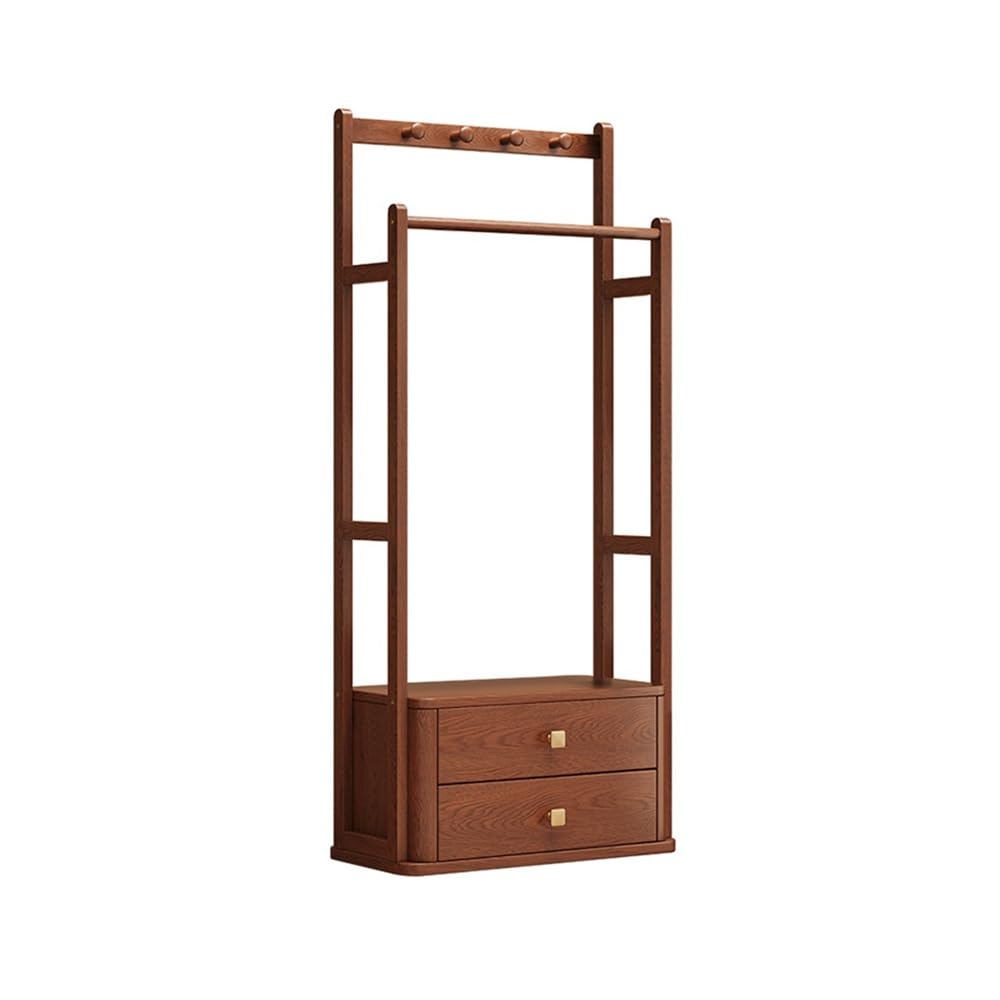 Coat Rack Solid Wood Clothes Hanger Floor-standing Clothes Hanger Bedroom Home Living Room Can Sit on the Coat
