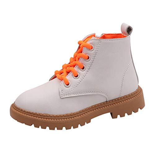 Lurryly Baby Boy Shoes Children Infant Kids Baby Girls Boys Colorful Tie Zip Short Boots Casual Shoes Orange