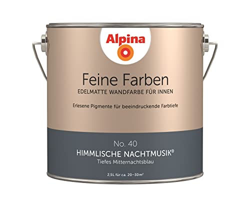 Alpina Feine Farben – No. 40 Himmlische Nachtmusik® – edelmatte Innenfarbe - Wandfarben für einzigartige Farbwirkungen und Raumstimmungen – Tiefes Mitternachtsblau – 2,5 Liter