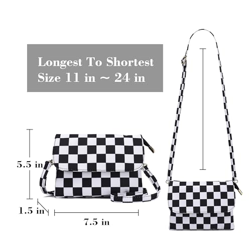 NEICOA Nylon Checkered Crossbody Bag with Adjustable Strap Cell Phone Purse Small Crossbody Purses for Women2
