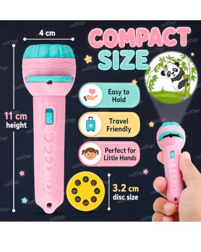 Image of Zest 4 Toyz 2 in 1 Carrot Shape Projector and Flashlight Toy for Kids with 3 Slides 24 Projections Educational Slide Torch for Learning and Bedtime Fun Play for Age 3 Years + (Random Color)