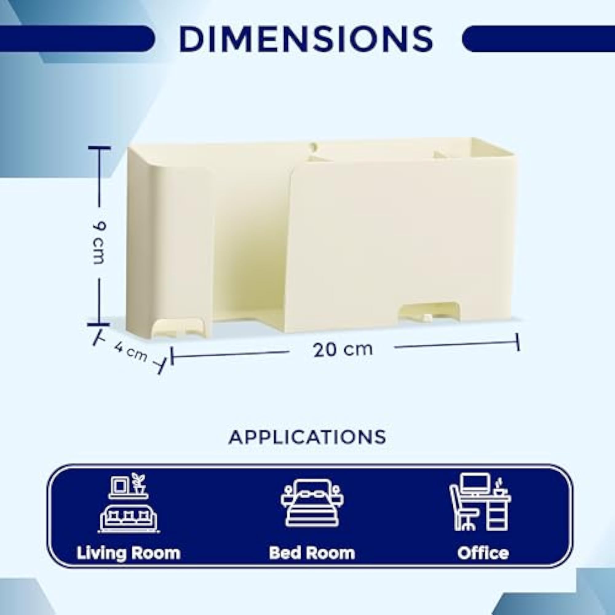 Mobile & Remote Wall Holder ABS Mount Stand with 3 Compartments