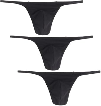 Mens Cotton Low Waist Bulge Pouch G-String Thongs Underwear Spaghetti Strap Thong Panties