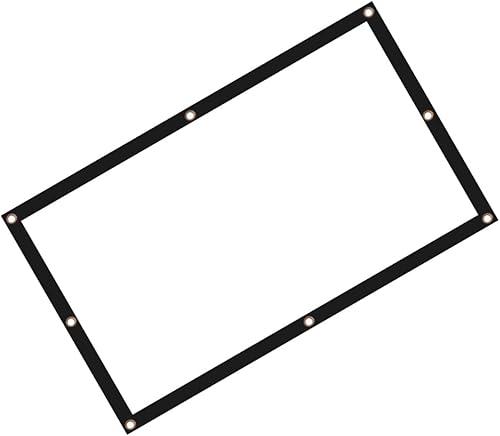 MERRYHAPY Portable Foldable Projector Screen for Camping Use Anti-Crease Polyester Projection Surface Lightweight HD Display for Home Theater and