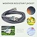EP 10 Ft 16/3 SJEOW Heavy Duty Extension Cord, Grey Power Cable with LED Lighted Plug & 3-Prong Grounded Plug, Water-Resistant for Indoor/Outdoor Use, Lawn, Garden, Appliances & Tools
