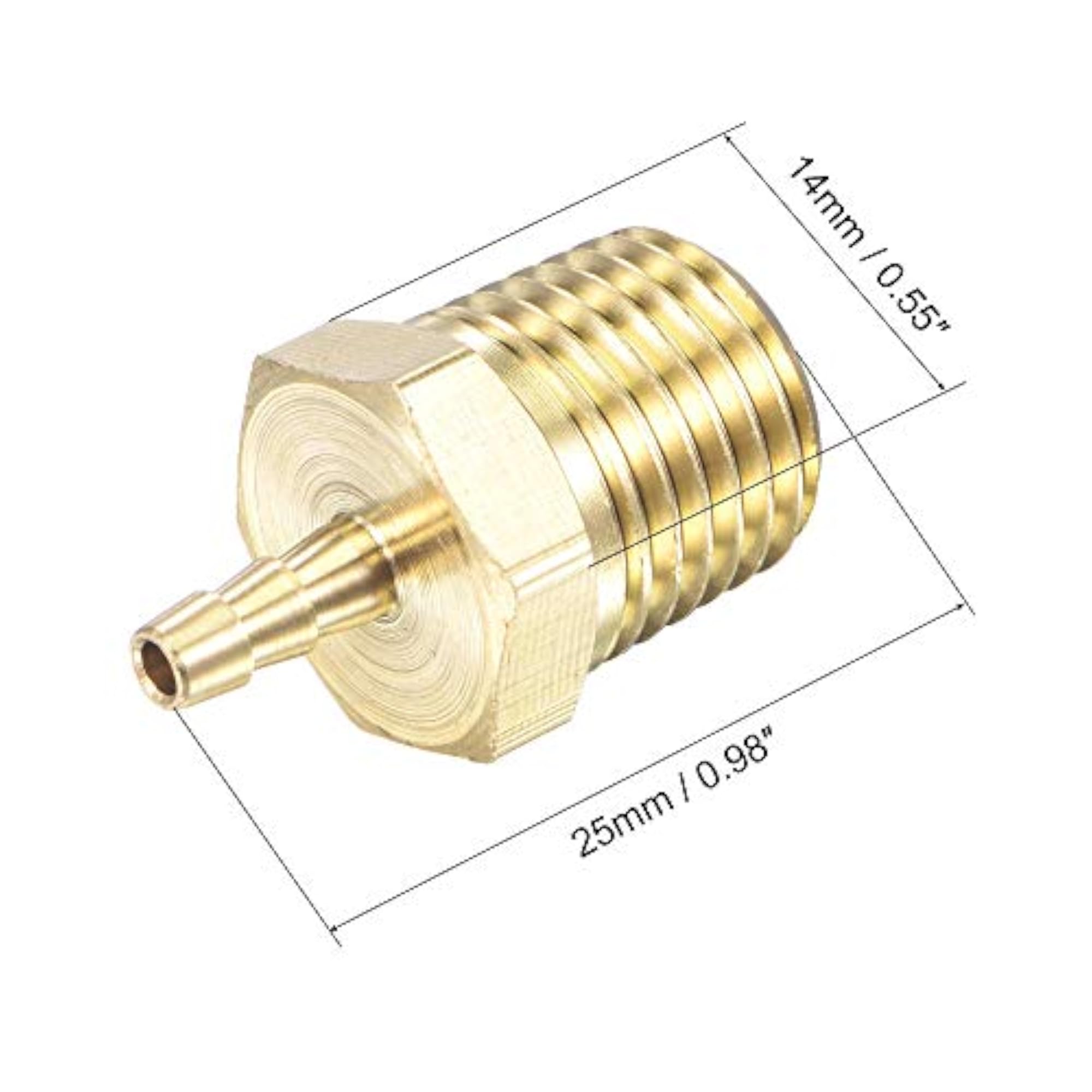 Brass Hose Barb Fitting Straight for Water and Air Tubes