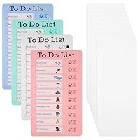 4er Set To-Do Listen Für Kinder - Wiederverwendbare Aufgabenplaner 20x12cm Mit Papieren