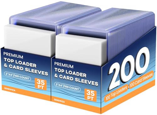 200 Card Sleeves Top Loaders for Cards, 3
