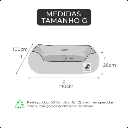 Cama Para Cachorro Pitbull Tamanho Extra Grande Linhas Geométricas Preta 112x102cm