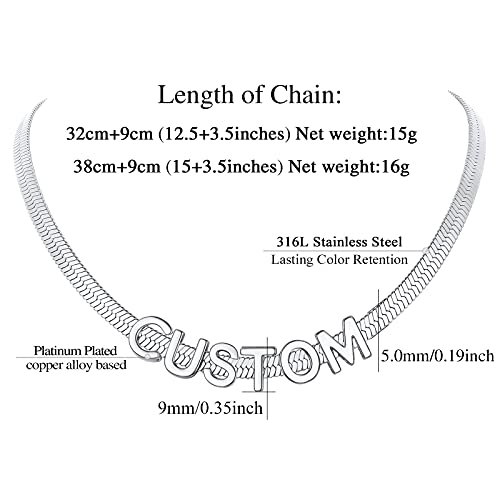 FindChic-Stunning-Choker-Herringbone-Chains-for-Women-Stainless-Steel-18K-GoldRose-Gold-Plated-Snake-Chain-Necklaces-3MM5MM-Width-125inch-15inch-Adjustable-with-Jewelry-Box